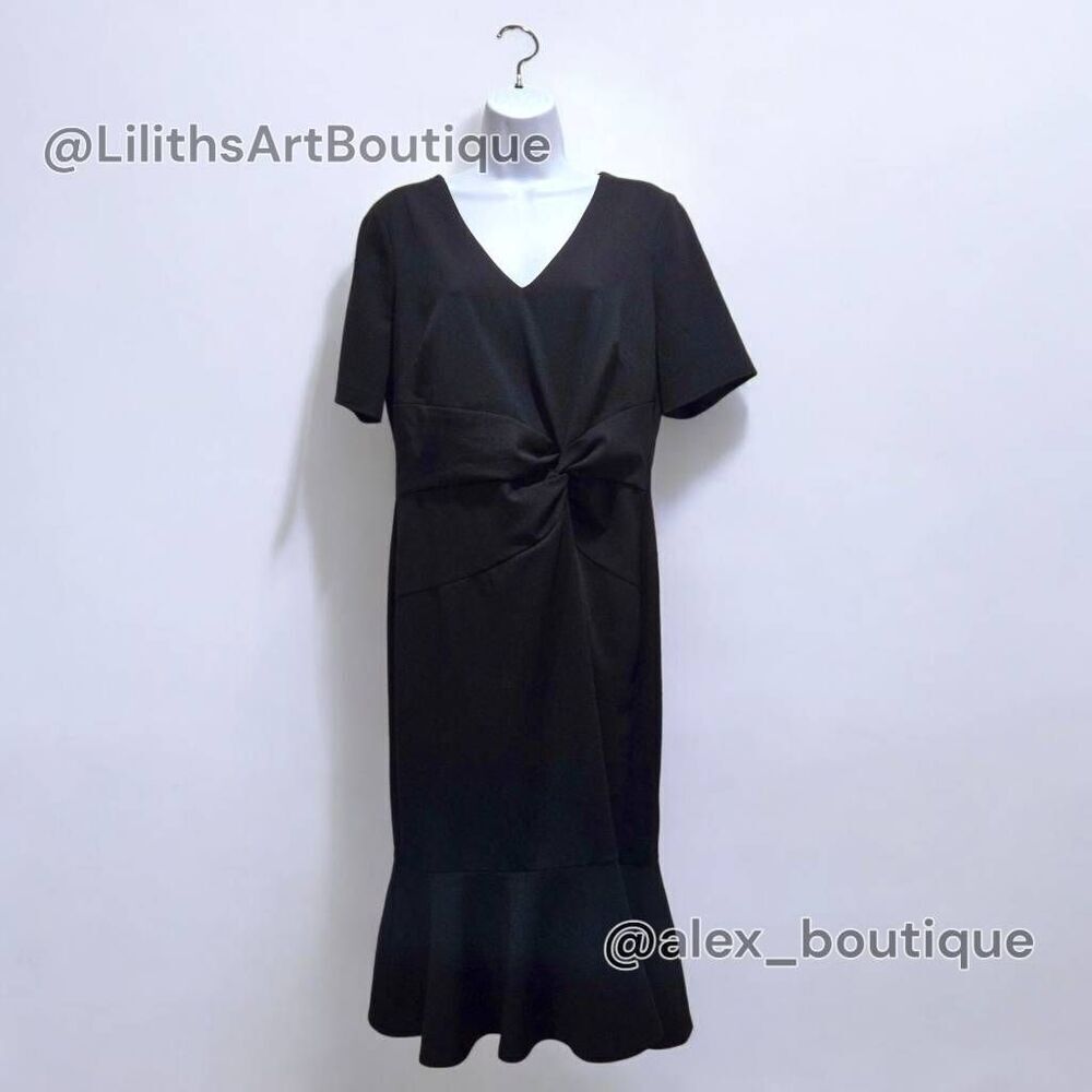 London Times Flounce Twist Midi Dress(C049)-Size 12 for Women - Picture 3 of 11